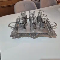 ست گیره و استکان و سینی