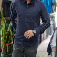 پیراهن سورمه ای استین بلند تمام کش