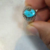 انگشتر فیروزه نیشابور با رکاب نقره