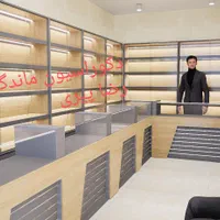 طراحی قفسه فروشگاهی ساخت ویترین دکور پیشخوان کانتر