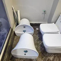 توالت فرنگی گلسار مدل یونیک و روشویی گلسار رومنس|لوازم سرویس بهداشتی|کیش, |دیوار