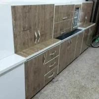 شش متر کابینت پیش ساخته آشپز خانه|آب‌چکان و نظم‌دهنده ظروف|نسیم‌شهر, |دیوار