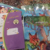 کتاب های مشق اول فارسی و ریاضی ودیکته ی شب