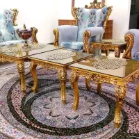 مبل استیل کلاسیک 9 نفره با میز بزرگ و عسلی