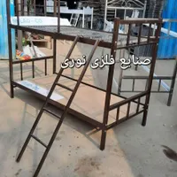تخت فلزی دوطبقه خوابگاهی(صنایع فلزی نوری) فنسدار|تخت و سرویس خواب|مشهد, بهمن|دیوار