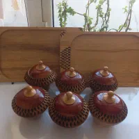 سینی و قندان چوب گردو