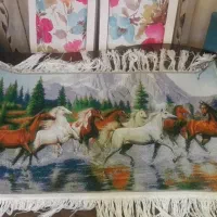 نقشه ی اسب های خروشان|تابلو فرش|تبریز, |دیوار