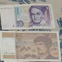 اسکناس ۱۰ مارک آلمان و ۲۰ فرانک فرانسه