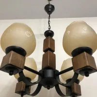 لوستر چوبی نو چهار و پنج شاخه|لوستر و چراغ آویز|تهران, تهرانپارس شرقی|دیوار