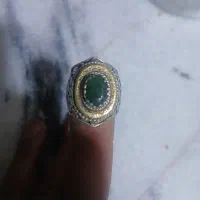 انگشتر زمرد زامبیا رکاب پولکی کارافغان تماما افغان