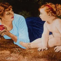 تابلو  فرش دستبافت (مادرانه)|تابلو فرش|قائم‌شهر, |دیوار