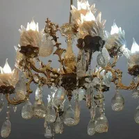 لوستر برنز پنج شاخه دوتایی