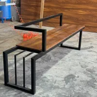 نیمکت چوب و فلز|صندلی و نیمکت|یزد, |دیوار