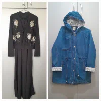 مانتو لی ساحلی دوتیکه تابستونی مشکی ابروبادی اداری