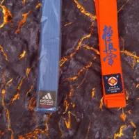 کمر کاراته نارنجی و آبی نو