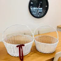 سبد یلدایی حصیری دست ساز سفید