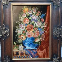 تابلو فرش گلدان لیوانی چله ابریشم ۶۰*۸۰ golha|تابلو فرش|تهران, نارمک|دیوار