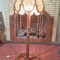 چراغ خواب آباژور چوبی حصیری