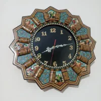 ساعت و جا دستمال کاغذی طرح مینا کاری
