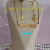 نیم ست اسم و حروف استیل رنگ ثابت طلایی