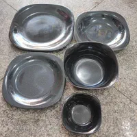 سرویس ملامین رنگ مشکی *4گوش*قیمت قبل ارسال رایگان|ظروف سرو و پذیرایی|مشهد, کارمندان دوم|دیوار