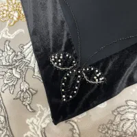 روسری مشکی دوره مخمل منجوق دوز