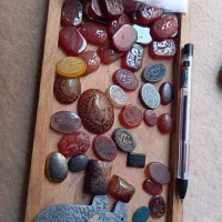 انگشتر سنگ خطی کلکسیونی قدیمی