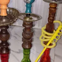 قلیان چوبی دوسیب گردو و سرخ کامل