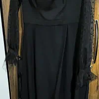 لباس مجلسی مشکی استین توری