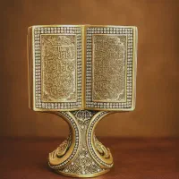 قرآن برنجی پایه دار