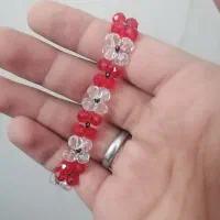 دستبند مروارید طرح گلی