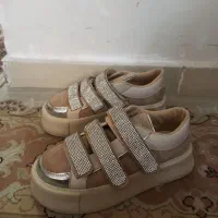 کتانی دخترانه / زنانه اسپورت فانتزی کرم بژ