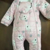 کاپشن کلاه دار و پاپوش دار بچگانه دخترانه سایز 3