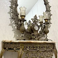 آینه شمعدان کاملا نو برنج خالص نما آنتیک