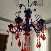 لوستر کریستال رنگی|لوستر و چراغ آویز|مشهد, کلاهدوز|دیوار