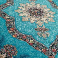 فرش ۷۰۰شانه فرش نگین مشهد فیروزه ای ۱۲متری