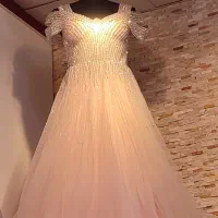 پیراهن مجلسی رنگ گلبهی ملایم