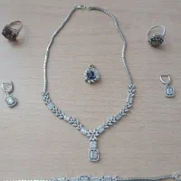 سرویس نقره جواهر و انگشتر و اویز