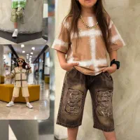 ست بچگانه با شلوارکای لی و کتان