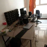 میز کار پروفیل آهن با صفحه mdf