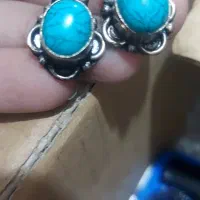 یک جفت گوشوار ورشو سنگهای روش فیروزه فروشی|بدلیجات|رفسنجان, |دیوار