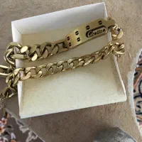 فروش دستبند استیل رنگ طلایی