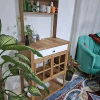 کافی بار تمام چوب ترموو درب کشو هایگلاس