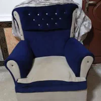 مبل تمیز سرمه ای وشیری
