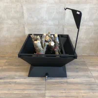 آتشدان فایرپیت گازی هیزمی چوبی توام باهم روف گاردن