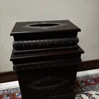 جا دستمالی و سطل آشغال چوبی