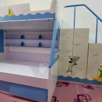 سرویس خواب دوطبقه کودک/ نوجوان|تخت و صندلی بچه|بندر کنگان, |دیوار