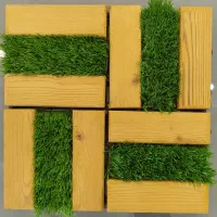 تایل ترکیبی ترمو وود و چمن مصنوعی 30*30|مصالح و تجهیزات ساختمان|اصفهان, تخت فولاد|دیوار