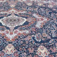 یک جفت فرش ۱۲متری سرمه‌ای سالم و تمیز