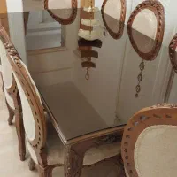 مبل استیل ۹ نفره و میزبان ، ناهار خوری ۸ نفره منبت|مبلمان خانگی و میز عسلی|تهران, مهران|دیوار